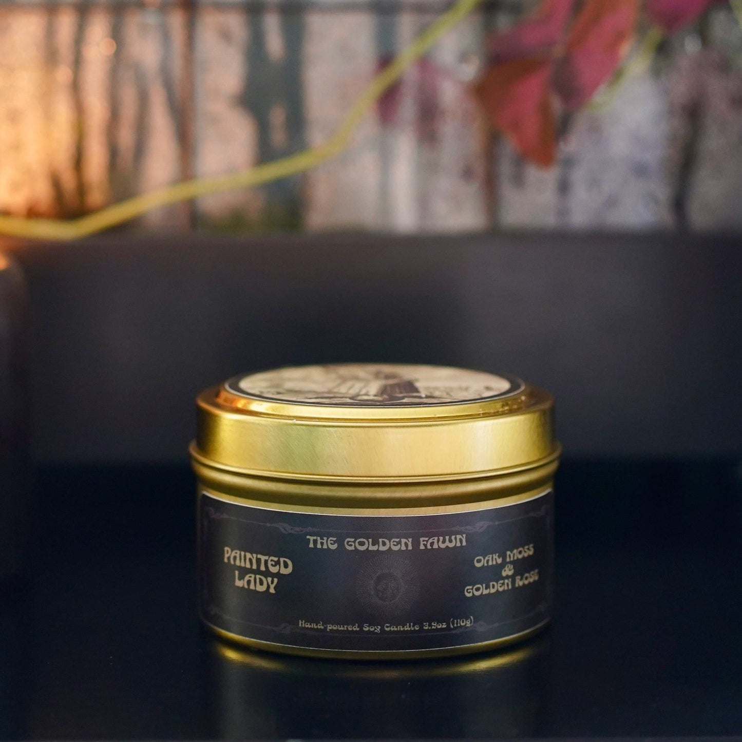 Painted Lady - Handmade Soy Candle, Oak Moss and Golden Rose