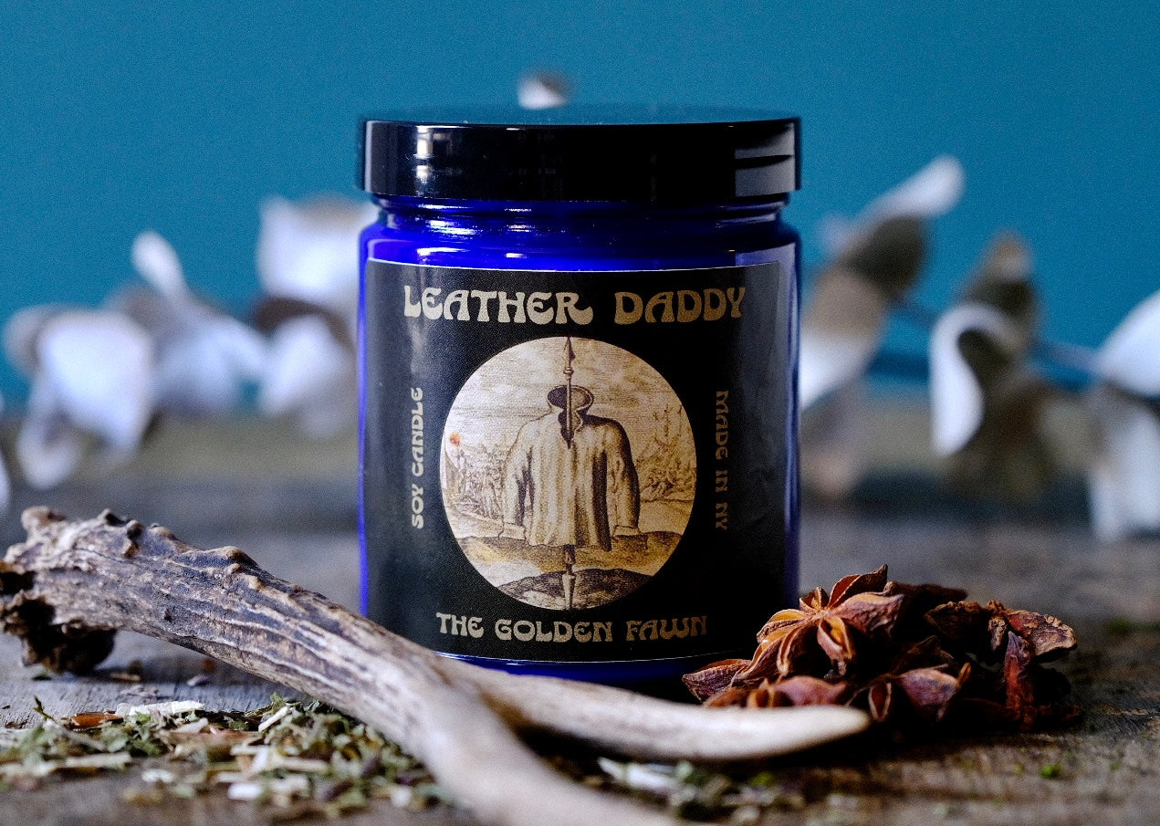 Leather Daddy Handmade Soy Candle - Leather and Sandalwood